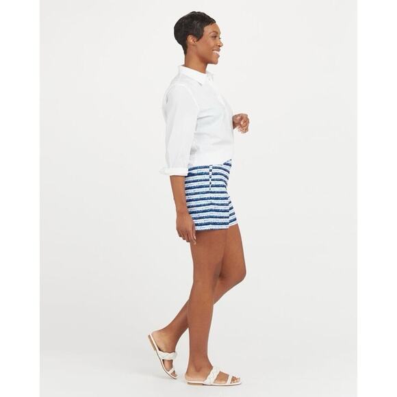 Spanx Sunshine Shorts, 6" Blue Painted Stripe Medium NWT‎ - Picture 7 of 10